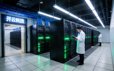 开云科技现代化云计算服务器机房内部